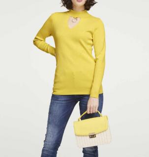 Pullover mit Cut-Out gelb