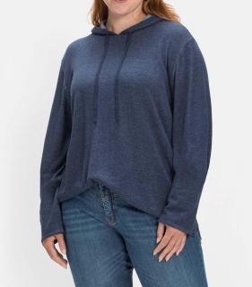 Pullover mit Kapuze und Tunnelzug blau