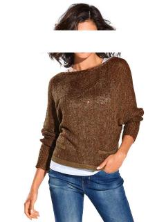 Pullover mit Pailletten bronze