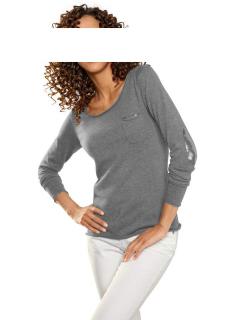 Pullover mit Pailletten grau