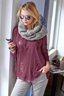 Pullover mit Pailletten hellbordeaux