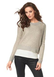 Pullover mit Pailletten sand