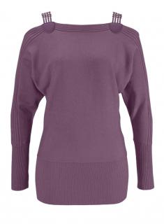 Pullover mit Schmuckträgern mauve