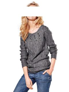 Pullover mit Strass graumelange