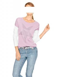 Pullover mit Strass rosa-offwhite