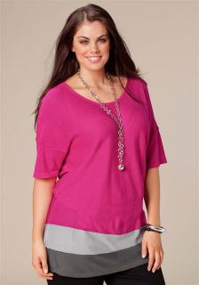 Pullover pink-grau