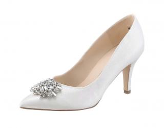 Pumps mit Strass ecru