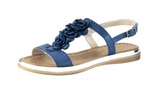 Rind-Nappaleder-Sandalette blau