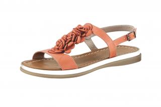 Rind-Nappaleder-Sandalette orange