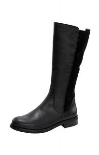 Rind-Nappaleder-Stiefel schwarz