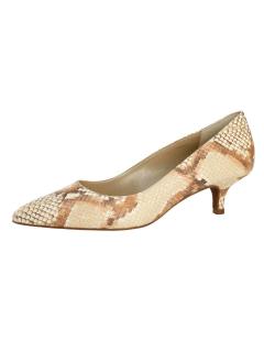 Rind-Nappalederpumps braun-beige