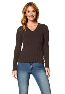 Rippen-Pullover braun