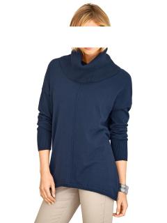 Rollkragenpullover blau