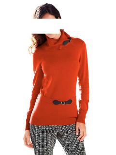 Rollkragenpullover orange