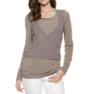 Rundhalsshirt taupe