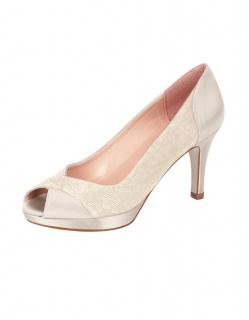 Satin-Pumps ecru