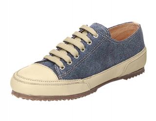 Schnürschuh jeansblau-natur