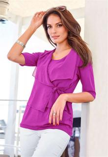 Shirt mit Chiffon fuchsia Gr. 46