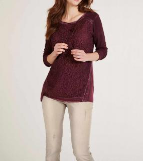 Shirt mit Spitze bordeaux