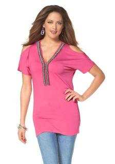 Shirt mit Strass pink