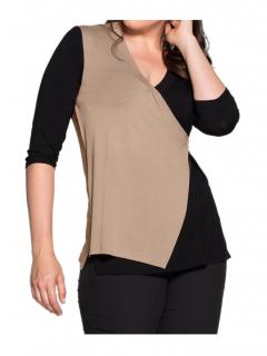 Shirt schwarz-taupe