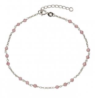 Silber-Fußkette pink