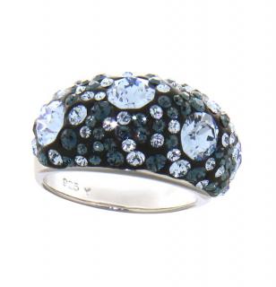 Silber-Ring mit Swarovski-Elements blau