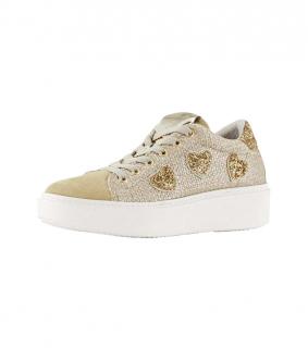 Sneaker beige-goldfarben