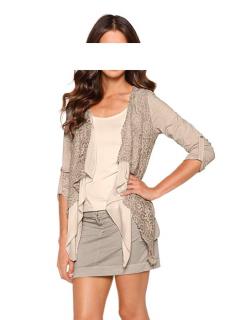 Spitzen-Shirtjacke beige