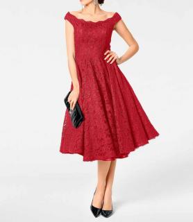 Spitzenkleid mit Petticoat rot