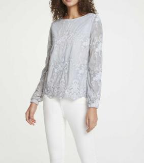 Spitzenshirt softbleu-grau