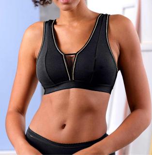 Sport-Bustier mitSpitze schwarz C-Cup