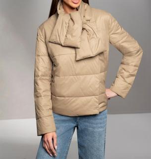 Steppjacke mit abnehmbarem Schal camel