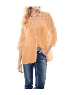 Stickereibluse apricot