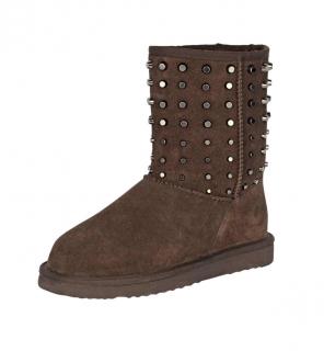 Stiefelette mit Nieten taupe