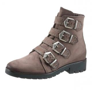 Stiefelette mit Schnallen taupe