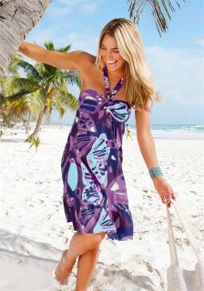 Strandkleid lila-bunt Größe 36