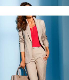 Streifenblazer sand-creme