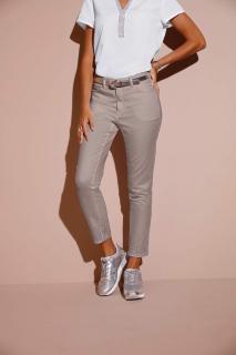 Stretchjeans mit Ziernieten taupe