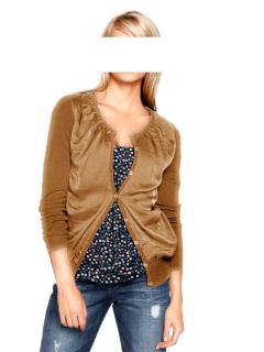 Strickjacke mit Chiffon camel