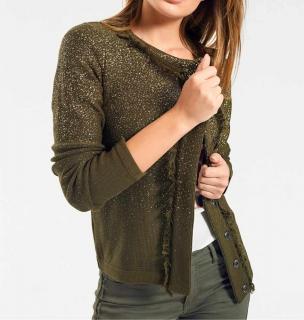 Strickjacke oliv-goldfarben