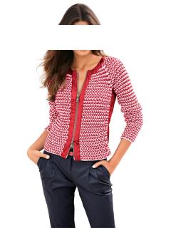 Strickjacke rot-weiß