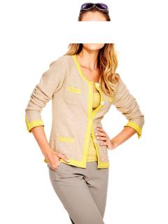 Strickjacke sand-gelb