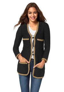 Strickjacke schwarz-gold