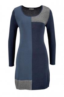 Strickkleid blau-grau