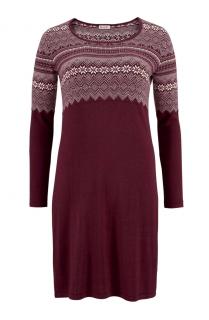 Strickkleid bordeaux-creme