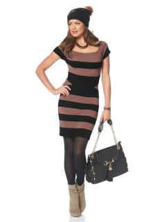 Strickkleid coffee-schwarz