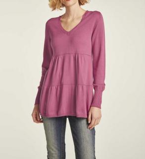 Stufenvolantpullover fuchsia