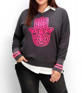 Sweatshirt anthrazit-pink Gr. 40