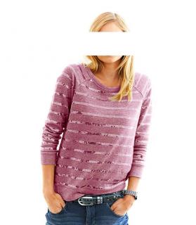 Sweatshirt mit Pailletten himbeere Größe 40